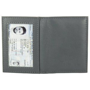 Genuine Leather Credit Crad Case Men Slim Wallet Gray Mini Bifold ID Gift